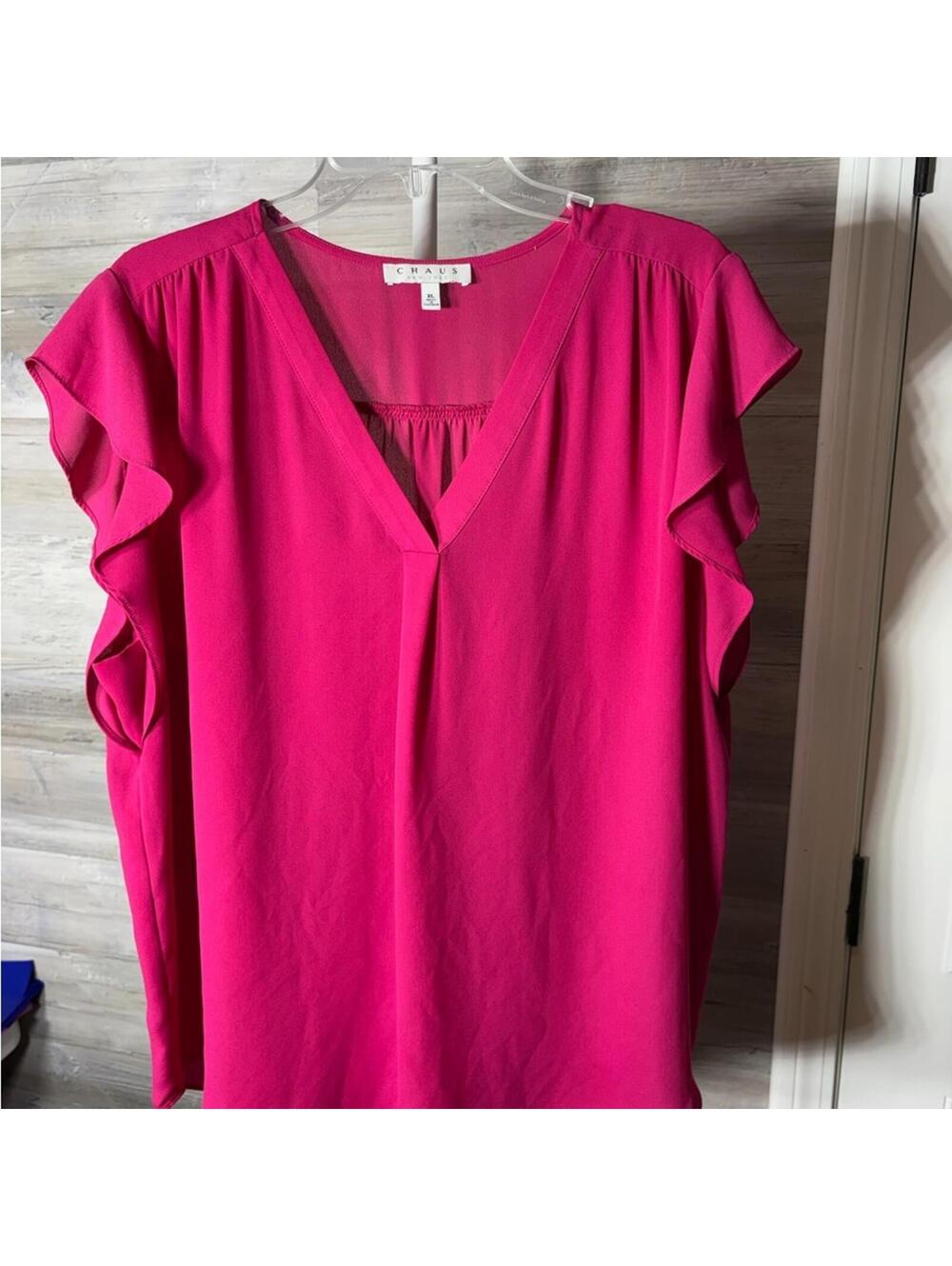 Chaus New York Women's Pink Polyester Blouse XL 972